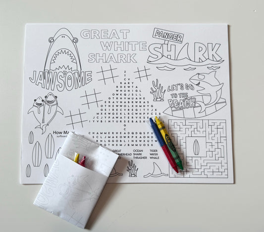 Shark - Activity Sheet w/ Crayons